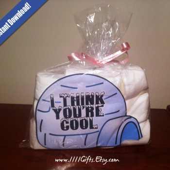 I Think You're Cool - DIY Valentine's Day Igloo Marshmallow Goodie Bags