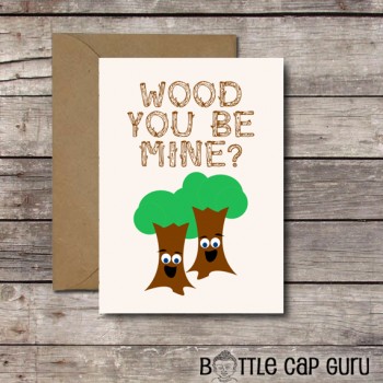 WOOD You Be Mine? / Funny Trees Valentine's Day Card