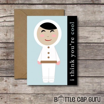 I Think You're Cool - Cute Eskimo Valentine's Day Card