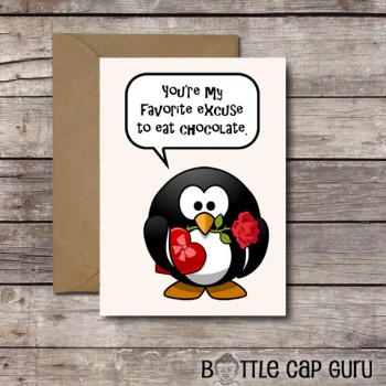 You're my favorite excuse to eat chocolate - Funny printable Valentine's Day Card