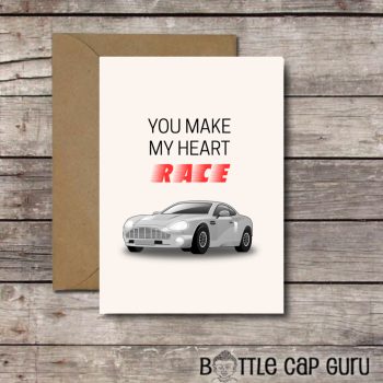You Make My Heart Race - Printable Aston Martin Card